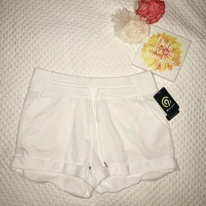White Authentic Fleece Shorts C9 by Champion